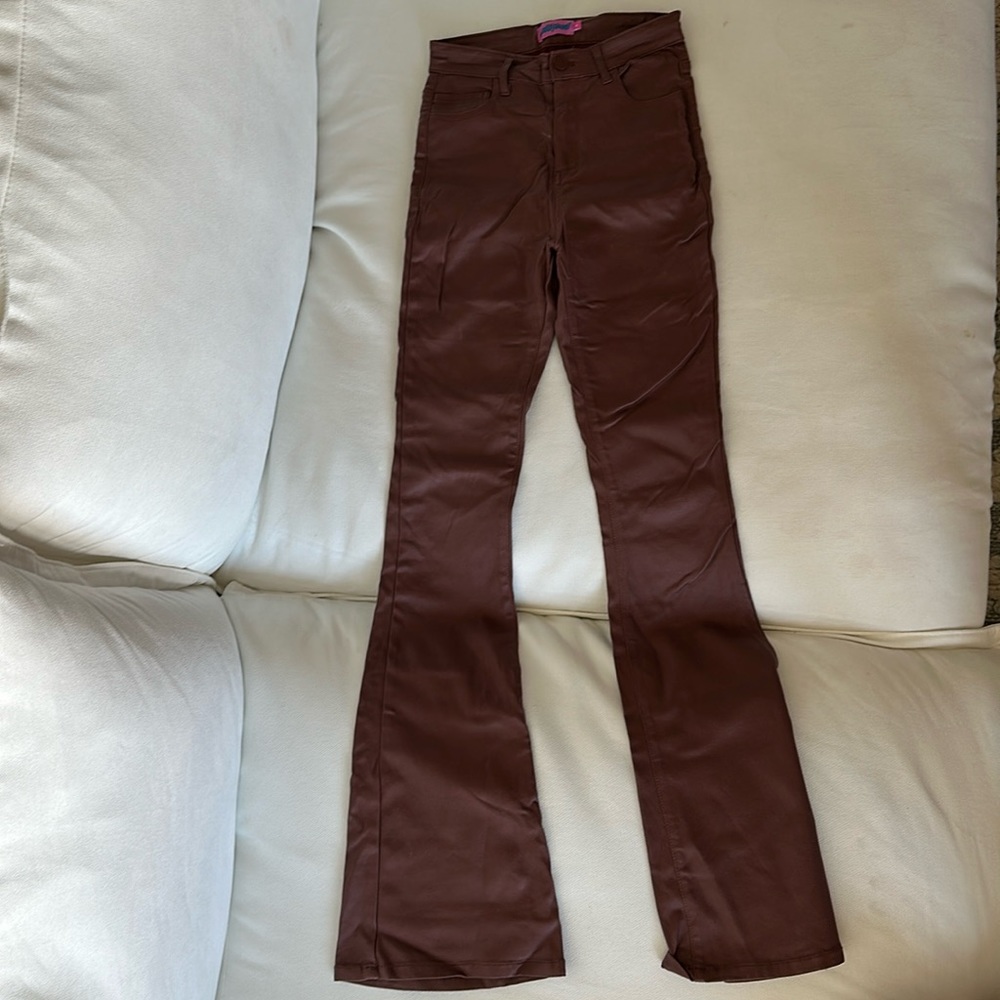 Flare leather pants